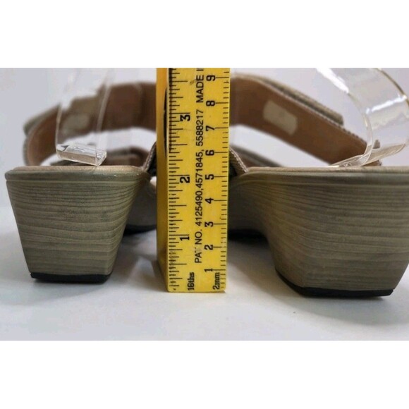 Naot Brown Crosshatch Black Flower Detail Leather & Suede Sandals Low Heel Sz 41 - Picture 5 of 8